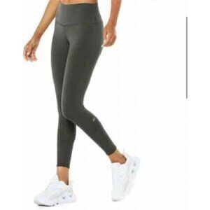 High-Waist Airbrush ALO Legging - Dark Olive Green S Small